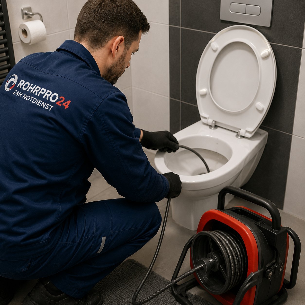 WC verstopft Wien – RohrPro24 Techniker entstopft Toilette